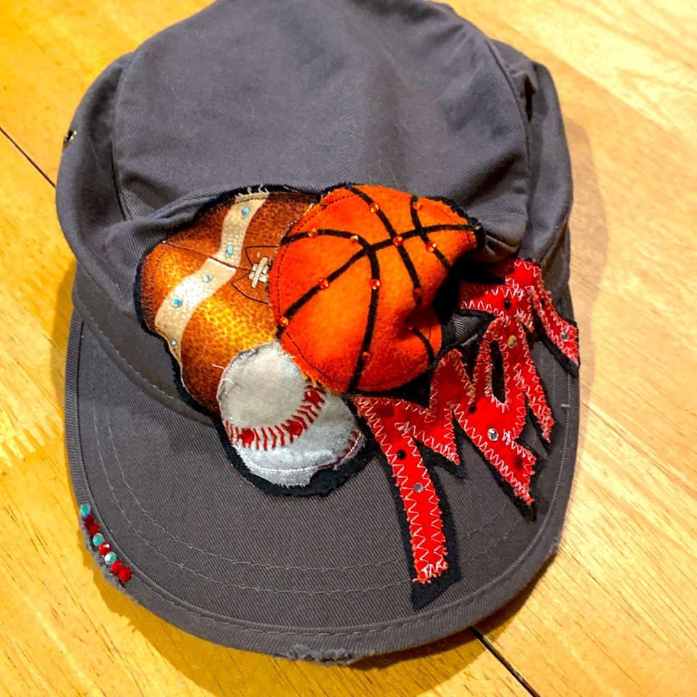 Basketball, baseball and football sports mom hat!
